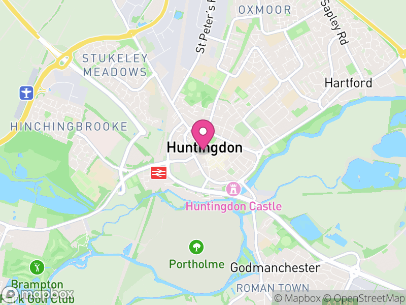 Map of properties for sale in Huntingdon