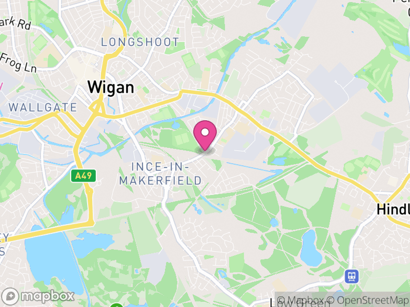 Map of properties for sale in Ince In Makerfield