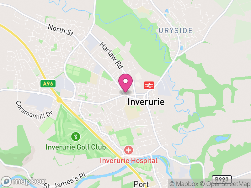 Map of properties for sale in Inverurie
