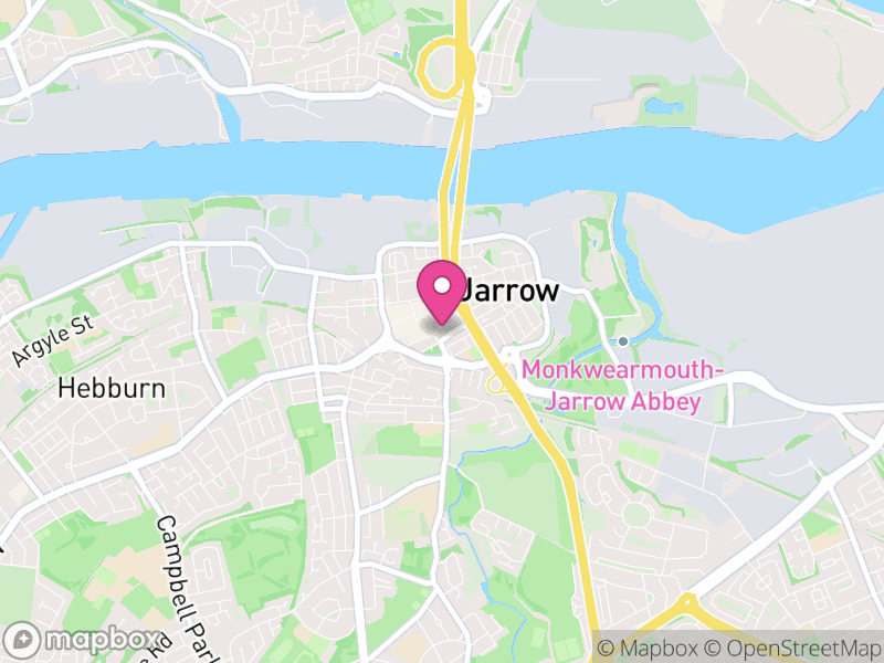 Map of properties for sale in Jarrow