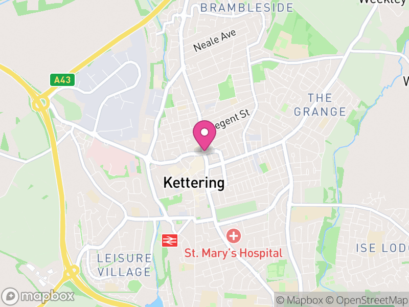 Map of properties for sale in Kettering