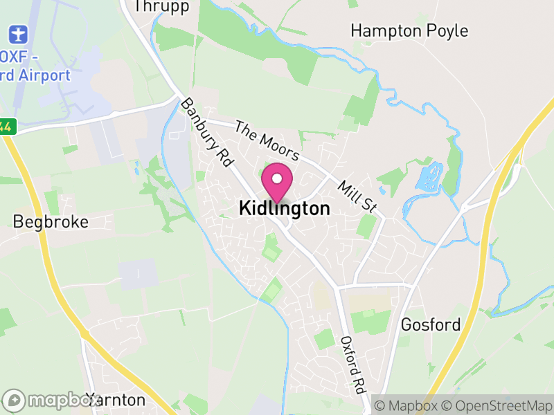 Map of properties for sale in Kidlington