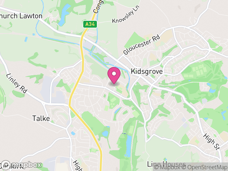 Map of properties for sale in Kidsgrove