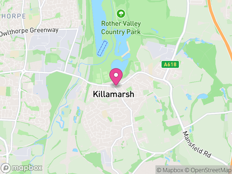 Map of properties for sale in Killamarsh