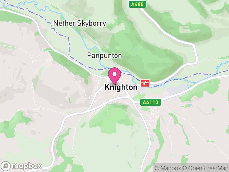 Map of properties for sale in Knighton