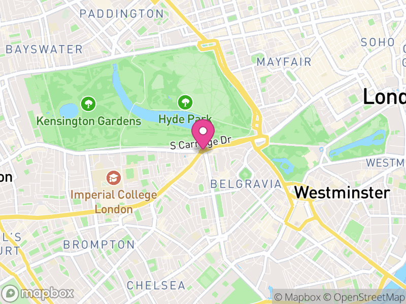 Map of properties for sale in Knightsbridge