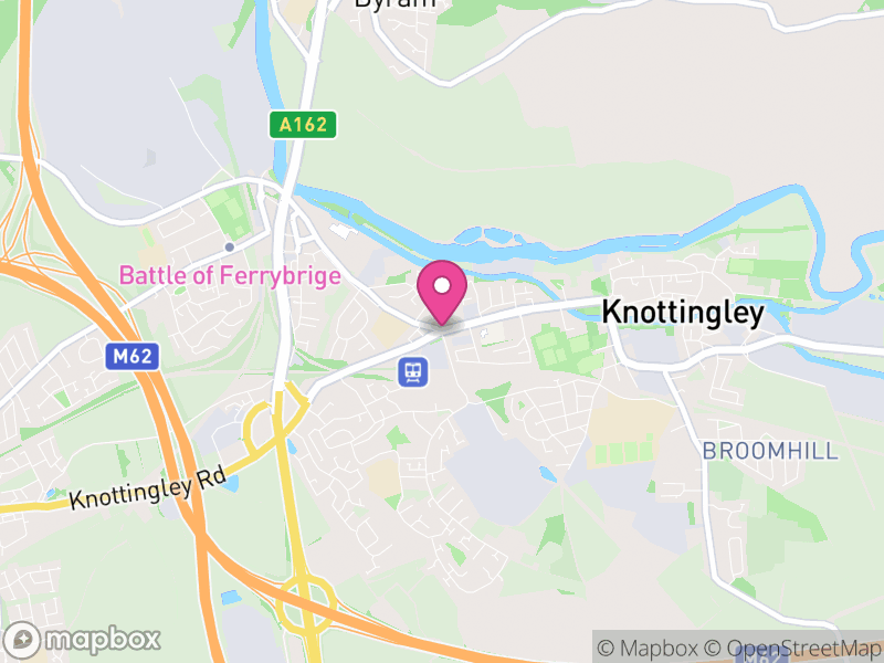 Map of properties for sale in Knottingley