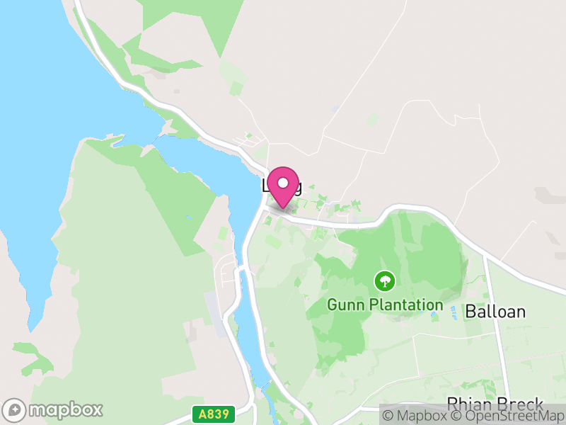 Map of properties for sale in Lairg