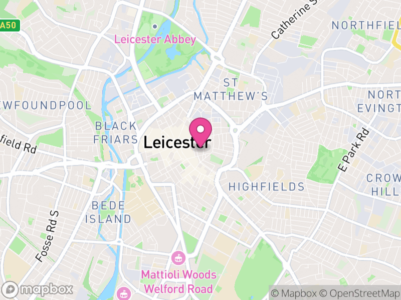 Map of properties for sale in Leicester