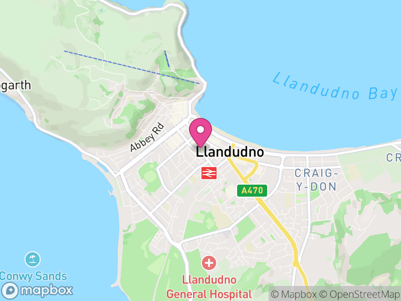 Map of properties for sale in Llandudno