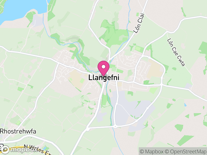 Map of properties for sale in Llangefni