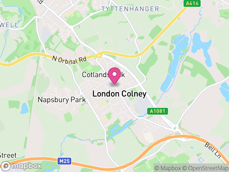 Map of properties for sale in London Colney