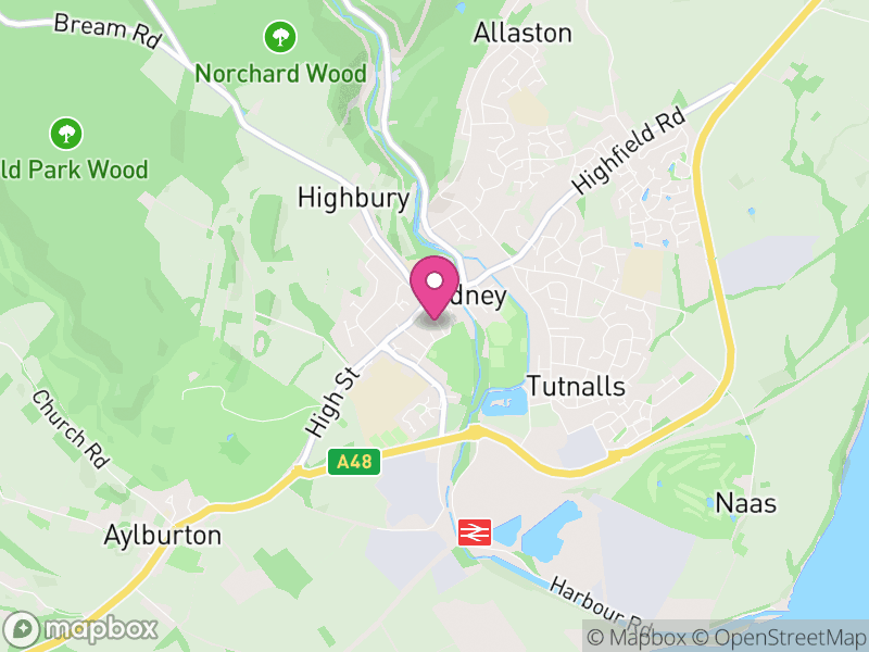 Map of properties for sale in Lydney