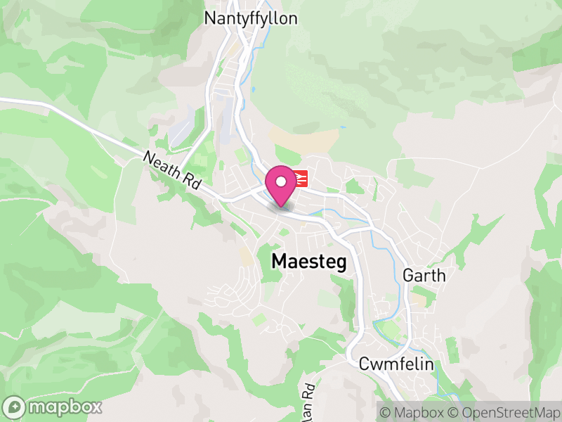 Map of properties for sale in Maesteg