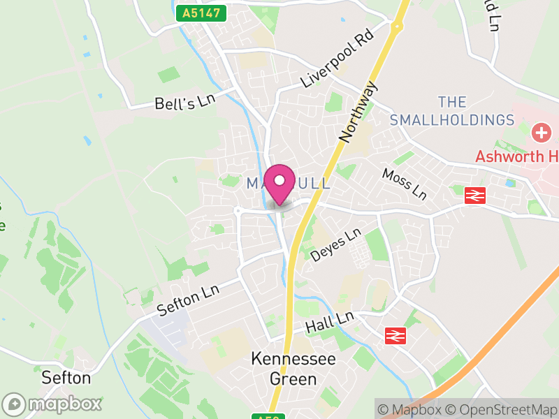 Map of properties for sale in Maghull
