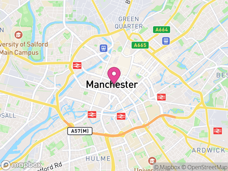 Map of properties for sale in Manchester