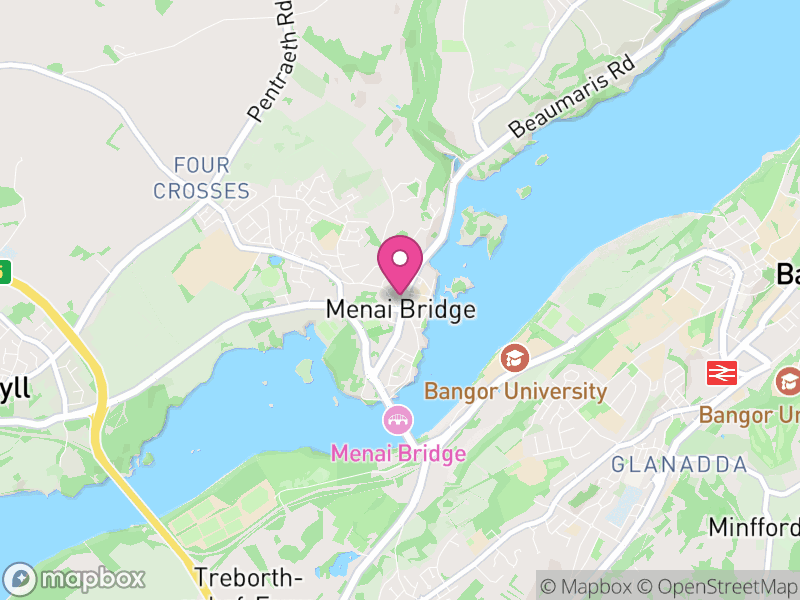Map of properties for sale in Menai Bridge