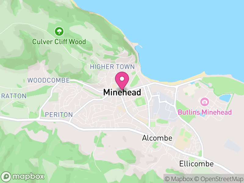 Map of properties for sale in Minehead