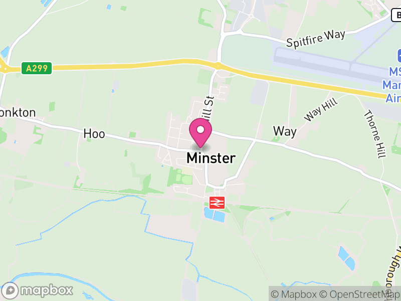 Map of properties for sale in Minster