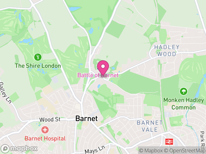 Map of properties for sale in Monken Hadley