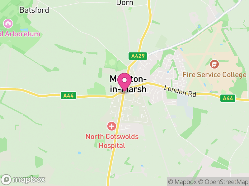 Map of properties for sale in Moreton In Marsh