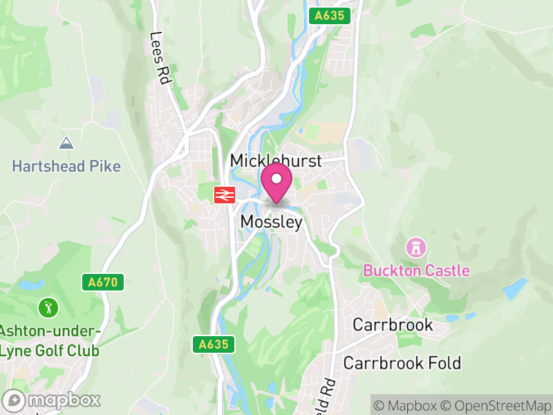 Map of properties for sale in Mossley