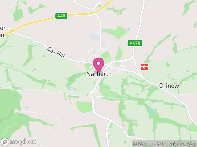 Map of properties for sale in Narberth