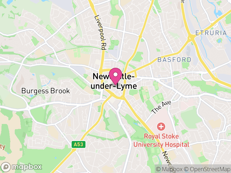 Map of properties for sale in Newcastle Under Lyme