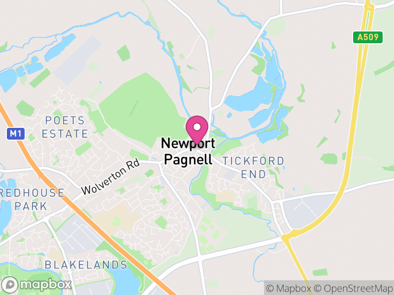 Map of properties for sale in Newport Pagnell