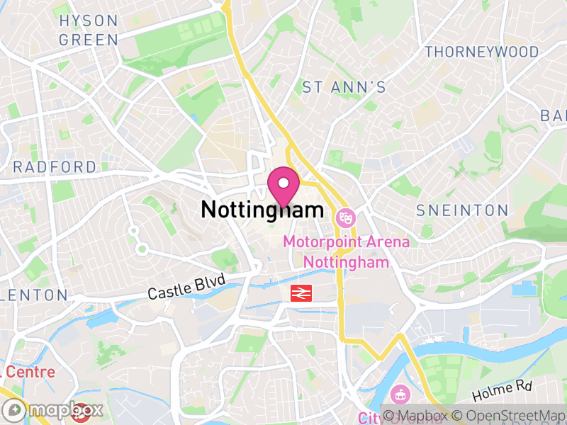 Map of properties for sale in Nottingham