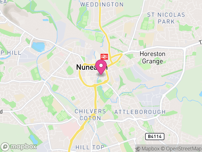 Map of properties for sale in Nuneaton