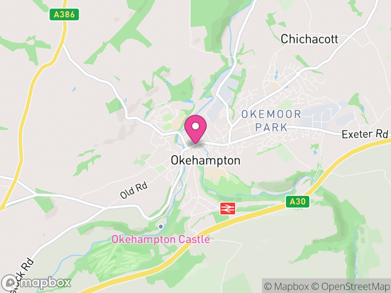 Map of properties for sale in Okehampton