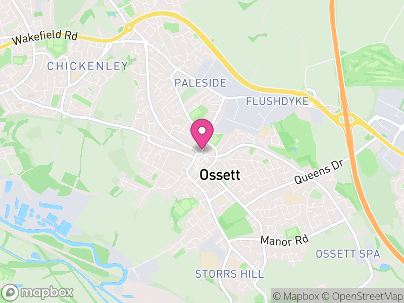Map of properties for sale in Ossett