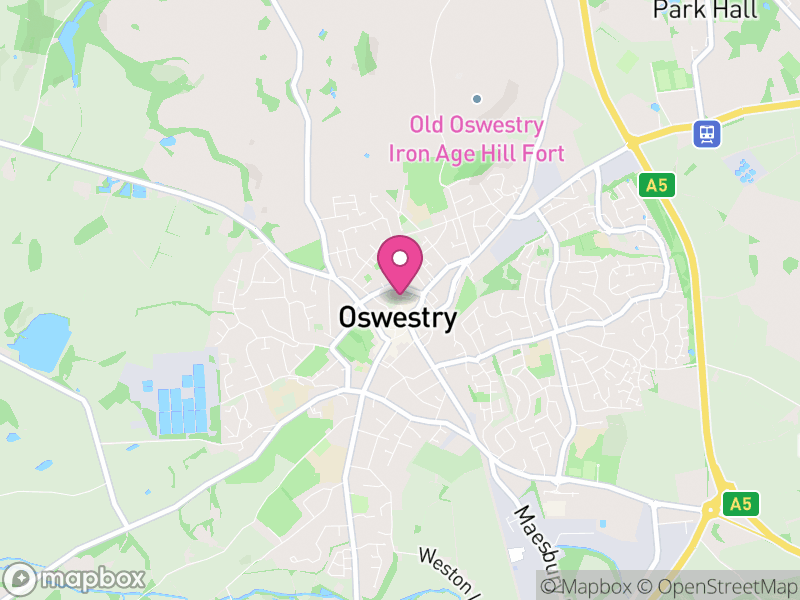 Map of properties for sale in Oswestry