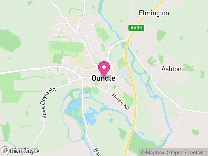 Map of properties for sale in Oundle