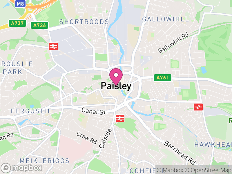 Map of properties for sale in Paisley