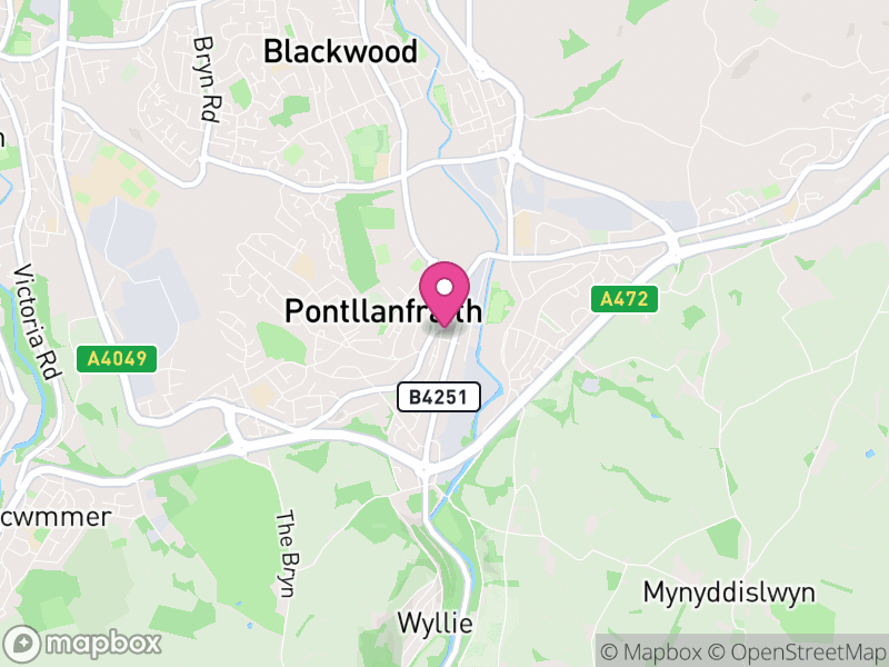 Map of properties for sale in Pontllanfraith