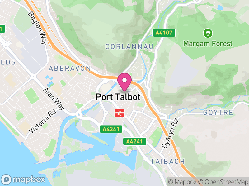 Map of properties for sale in Port Talbot