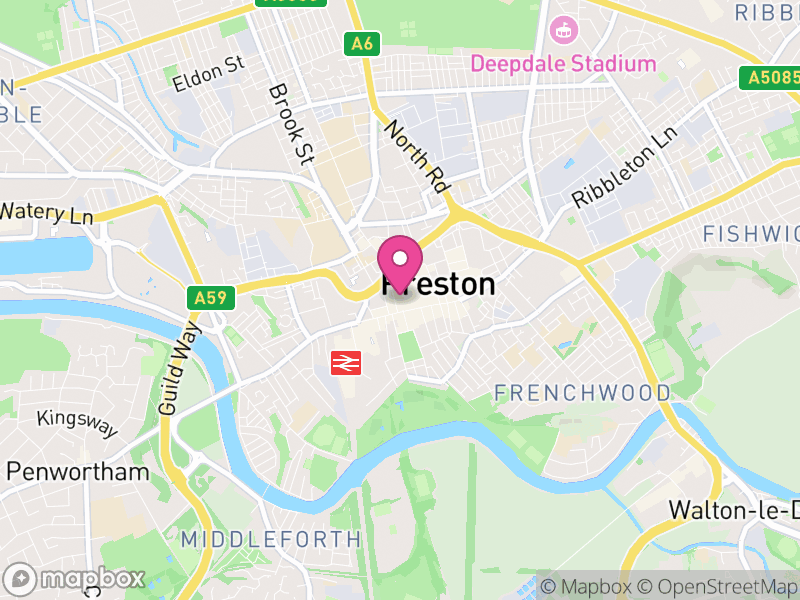 Map of properties for sale in Preston