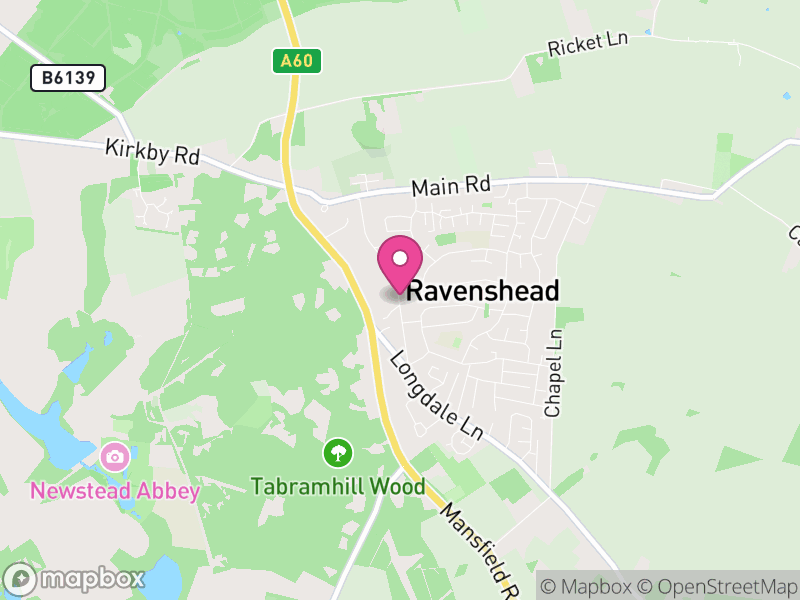 Map of properties for sale in Ravenshead