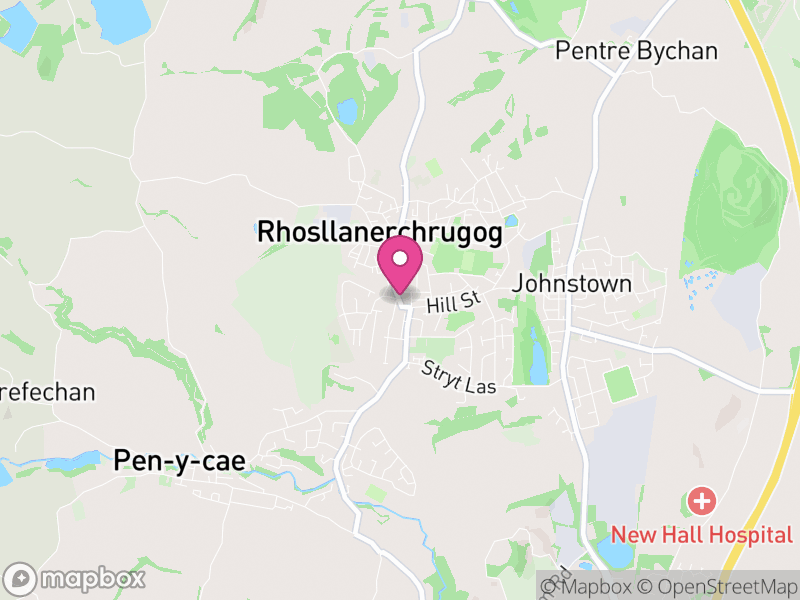 Map of properties for sale in Rhosllannerchrugog