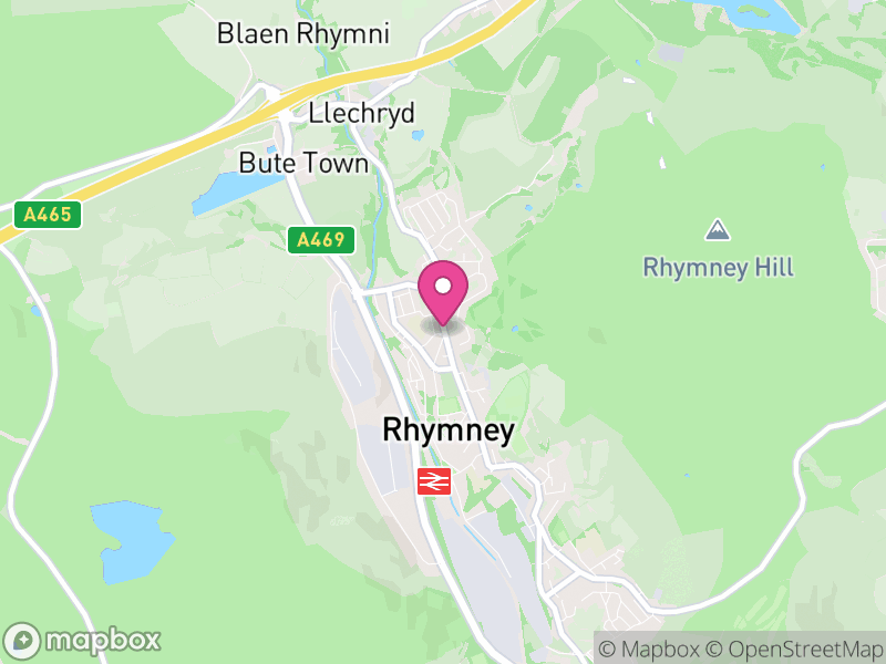 Map of properties for sale in Rhymney