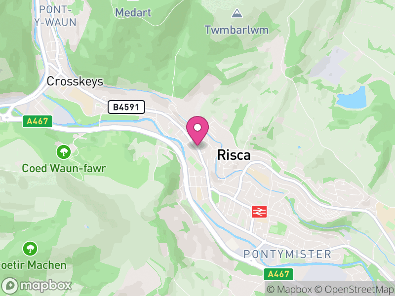 Map of properties for sale in Risca