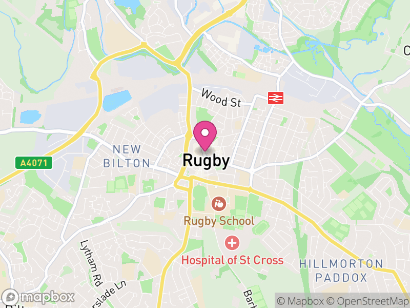 Map of properties for sale in Rugby