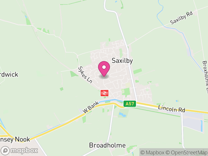 Map of properties for sale in Saxilby
