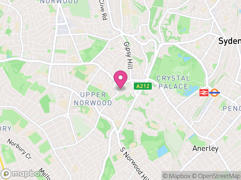 Map of properties for sale in SE19