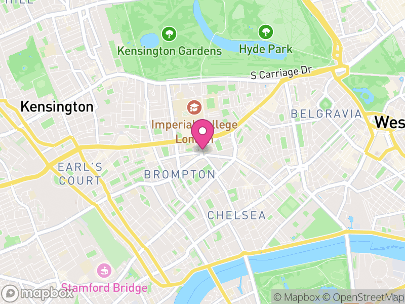 Map of properties for sale in South Kensington