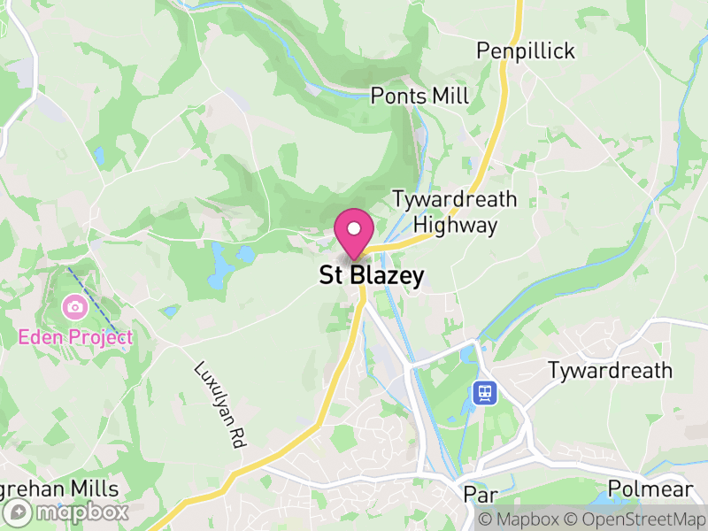 Map of properties for sale in St Blazey