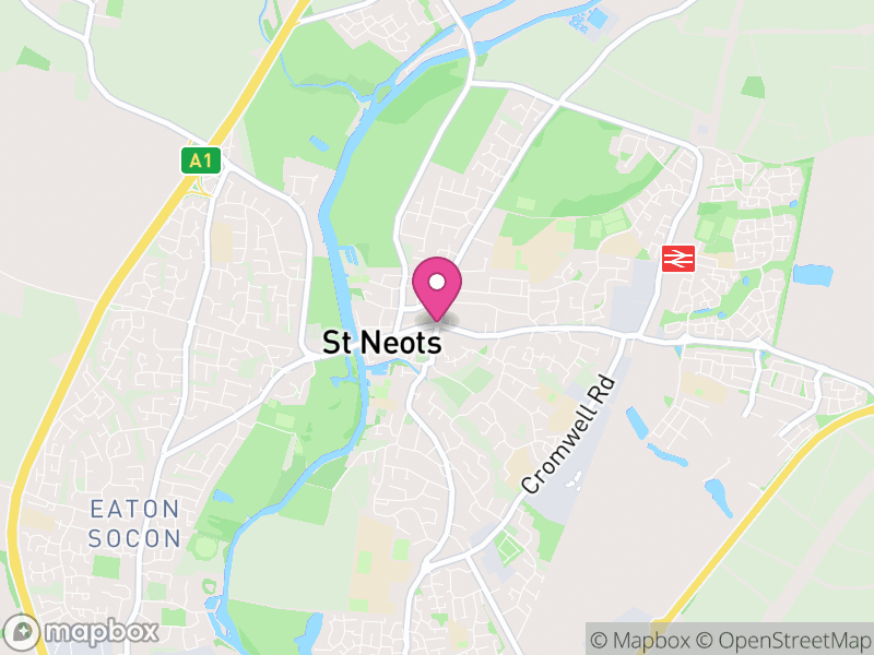 Map of properties for sale in St Neots