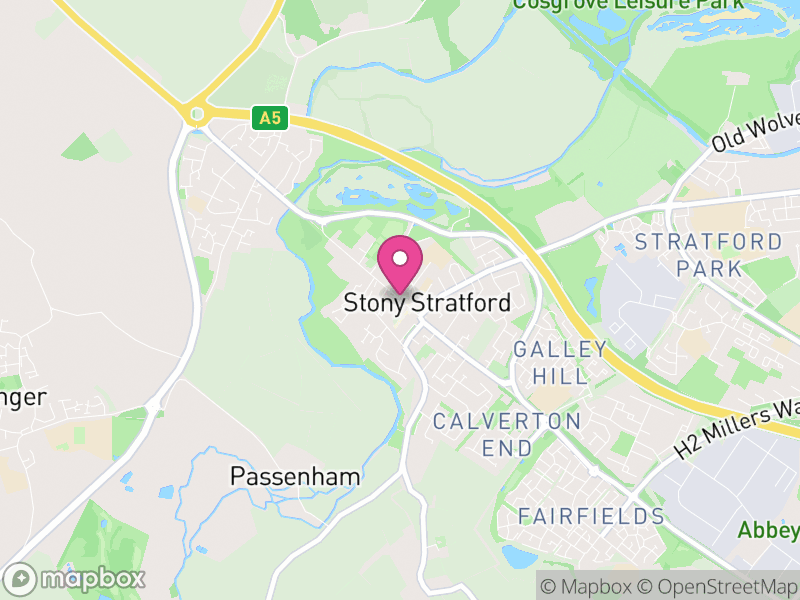 Map of properties for sale in Stony Stratford